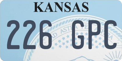 KS license plate 226GPC