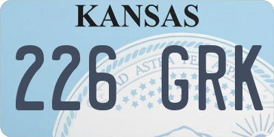 KS license plate 226GRK