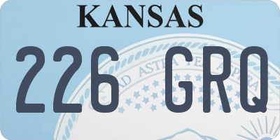 KS license plate 226GRQ
