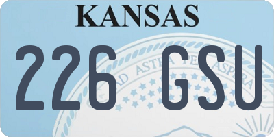 KS license plate 226GSU