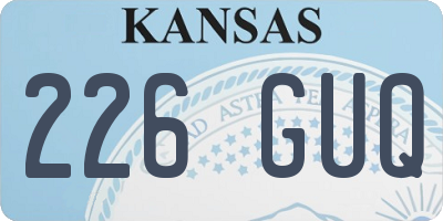 KS license plate 226GUQ