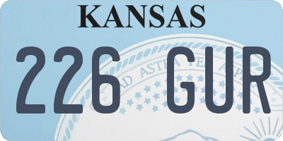 KS license plate 226GUR