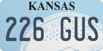 KS license plate 226GUS