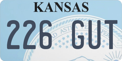 KS license plate 226GUT