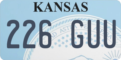 KS license plate 226GUU