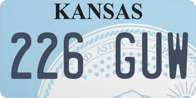 KS license plate 226GUW