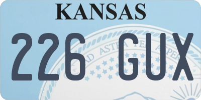 KS license plate 226GUX