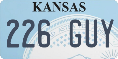 KS license plate 226GUY
