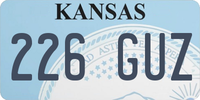 KS license plate 226GUZ