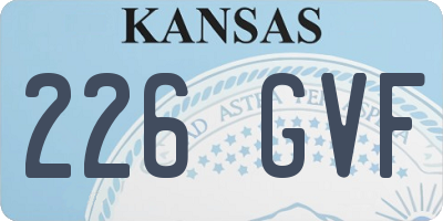 KS license plate 226GVF