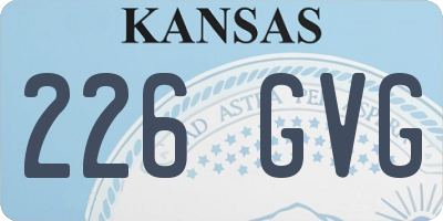 KS license plate 226GVG