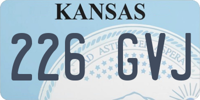KS license plate 226GVJ