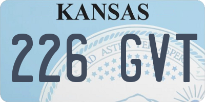 KS license plate 226GVT