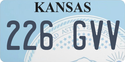 KS license plate 226GVV