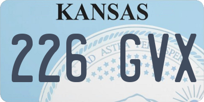 KS license plate 226GVX