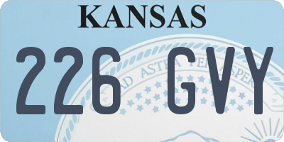 KS license plate 226GVY