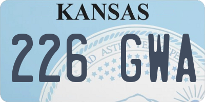 KS license plate 226GWA