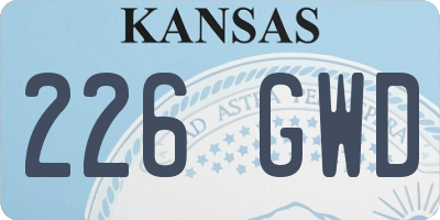 KS license plate 226GWD