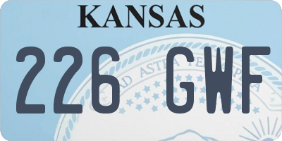 KS license plate 226GWF