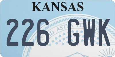 KS license plate 226GWK