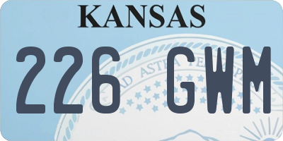 KS license plate 226GWM