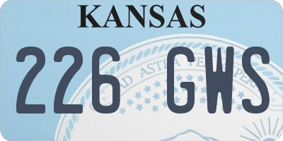 KS license plate 226GWS