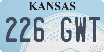 KS license plate 226GWT