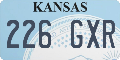 KS license plate 226GXR