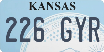 KS license plate 226GYR