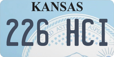 KS license plate 226HCI