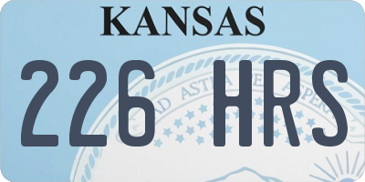 KS license plate 226HRS