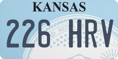 KS license plate 226HRV