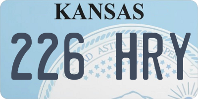 KS license plate 226HRY