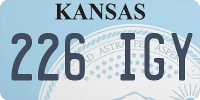 KS license plate 226IGY
