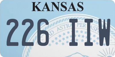 KS license plate 226IIW