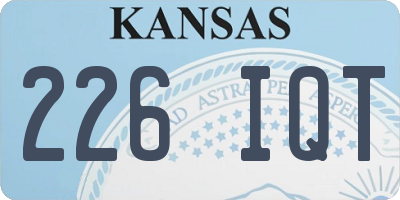 KS license plate 226IQT
