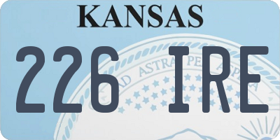 KS license plate 226IRE