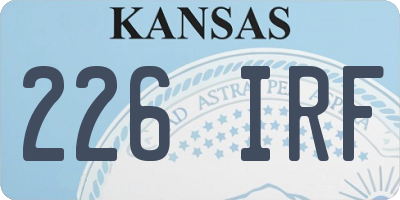KS license plate 226IRF