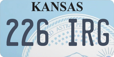 KS license plate 226IRG