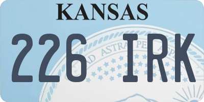 KS license plate 226IRK