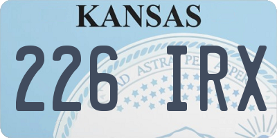 KS license plate 226IRX