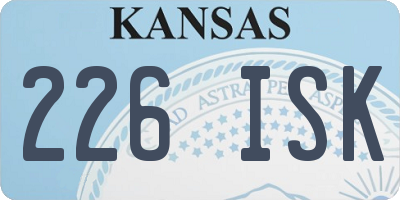 KS license plate 226ISK
