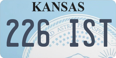 KS license plate 226IST