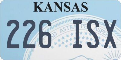 KS license plate 226ISX
