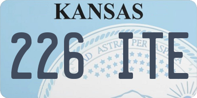 KS license plate 226ITE