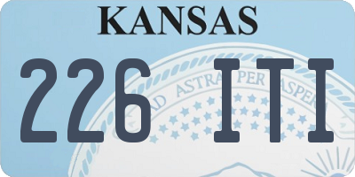 KS license plate 226ITI