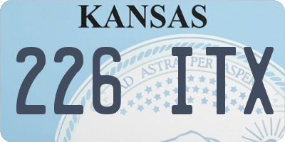 KS license plate 226ITX