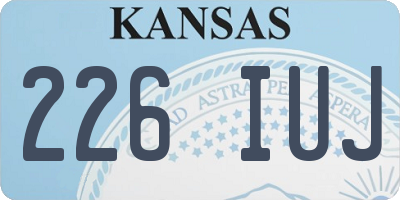 KS license plate 226IUJ