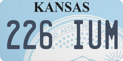 KS license plate 226IUM