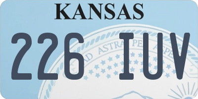 KS license plate 226IUV